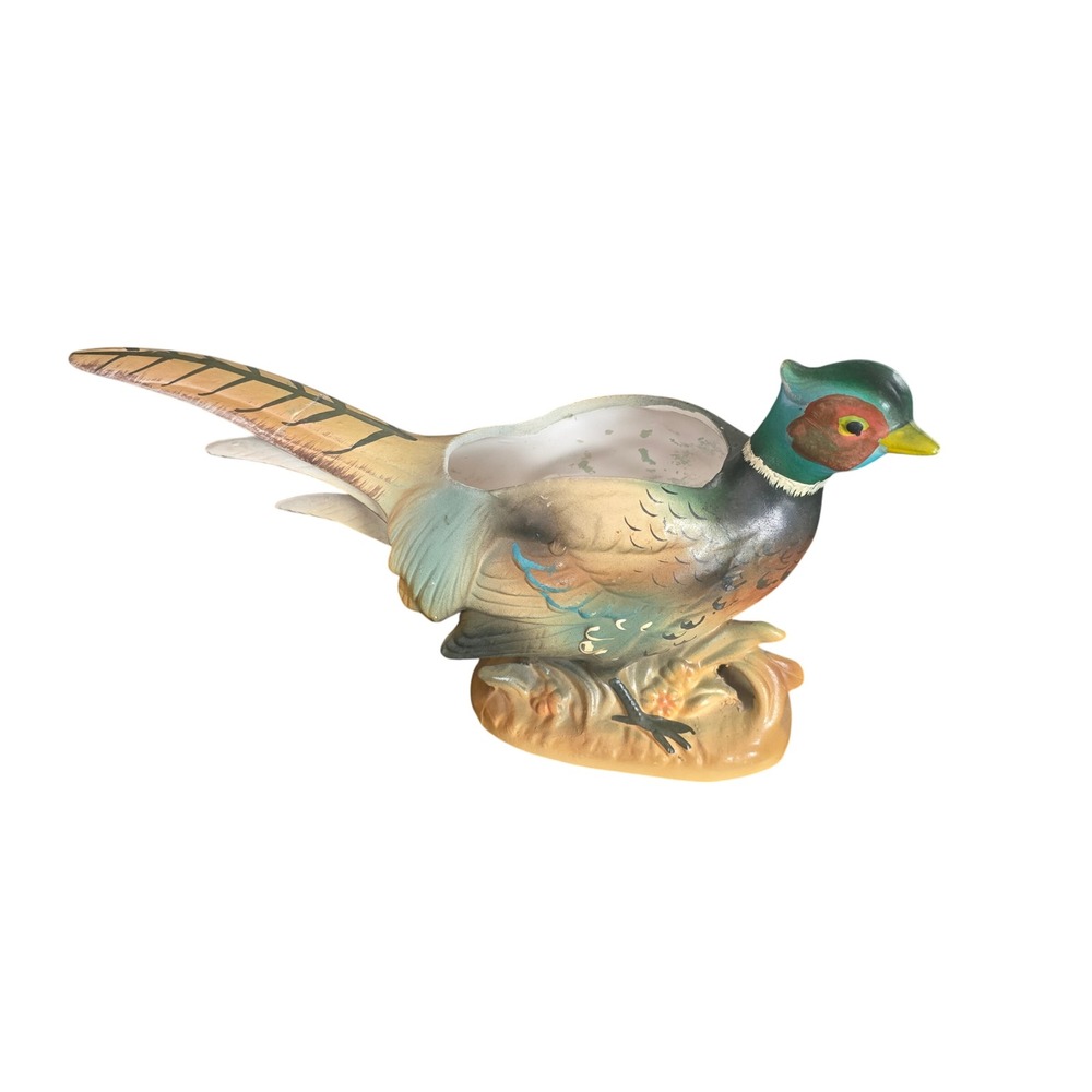 Vintage‎ Ceramic Pheasant Planter Figurine Hand Painted Mid Century C-5425 Bird